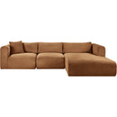 Meridian Shaggy Saddle Corduroy Performance Fabric Modular Sectional IMAGE 3