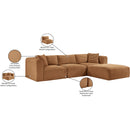 Meridian Shaggy Saddle Corduroy Performance Fabric Modular Sectional IMAGE 13