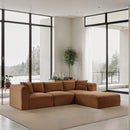 Meridian Shaggy Saddle Corduroy Performance Fabric Modular Sectional IMAGE 2