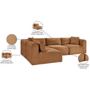 Meridian Shaggy Saddle Corduroy Performance Fabric Modular Sectional IMAGE 13