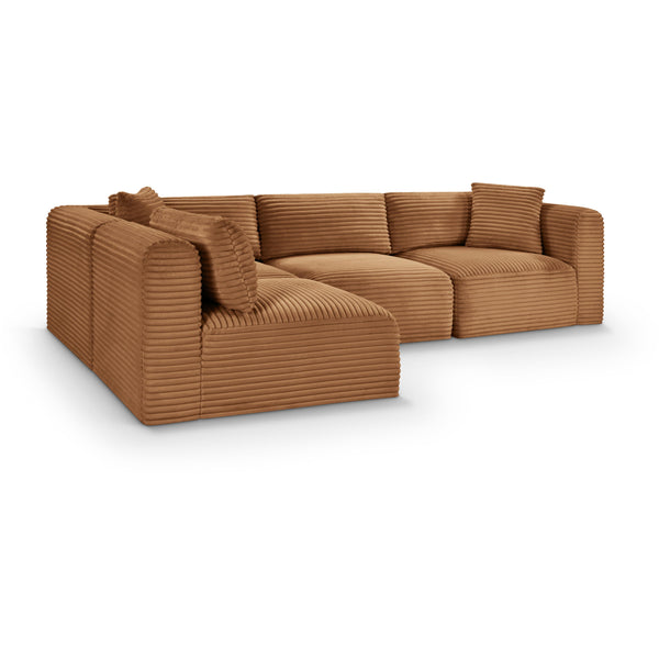 Meridian Shaggy Saddle Corduroy Performance Fabric Modular Sectional IMAGE 1