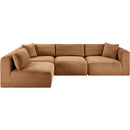 Meridian Shaggy Saddle Corduroy Performance Fabric Modular Sectional IMAGE 3