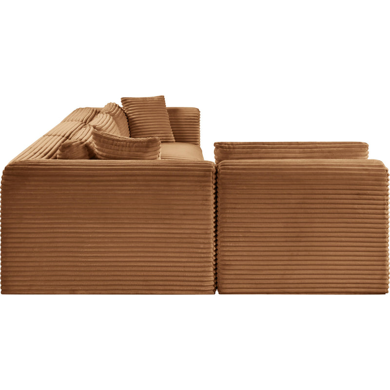 Meridian Shaggy Saddle Corduroy Performance Fabric Modular Sectional IMAGE 4