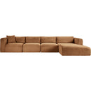 Meridian Shaggy Saddle Corduroy Performance Fabric Modular Sectional IMAGE 3