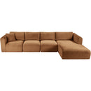 Meridian Shaggy Saddle Corduroy Performance Fabric Modular Sectional IMAGE 6