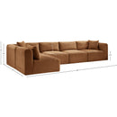 Meridian Shaggy Saddle Corduroy Performance Fabric Modular Sectional IMAGE 12