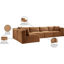 Meridian Shaggy Saddle Corduroy Performance Fabric Modular Sectional IMAGE 13