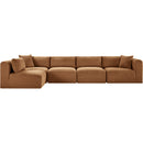 Meridian Shaggy Saddle Corduroy Performance Fabric Modular Sectional IMAGE 3