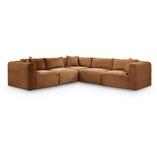 Meridian Shaggy Saddle Corduroy Performance Fabric Modular Sectional IMAGE 1