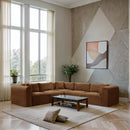 Meridian Shaggy Saddle Corduroy Performance Fabric Modular Sectional IMAGE 2