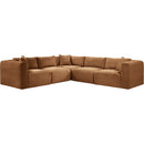 Meridian Shaggy Saddle Corduroy Performance Fabric Modular Sectional IMAGE 3