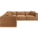 Meridian Shaggy Saddle Corduroy Performance Fabric Modular Sectional IMAGE 4