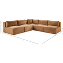 Meridian Shaggy Saddle Corduroy Performance Fabric Modular Sectional IMAGE 9