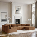 Meridian Shaggy Saddle Corduroy Performance Fabric Modular Sectional IMAGE 2