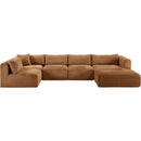 Meridian Shaggy Saddle Corduroy Performance Fabric Modular Sectional IMAGE 3