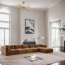 Meridian Shaggy Saddle Corduroy Performance Fabric Modular Sectional IMAGE 2