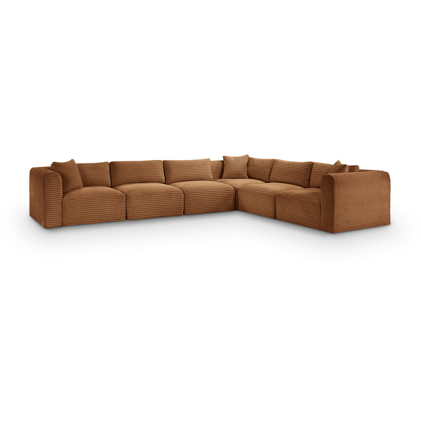 Meridian Shaggy Saddle Corduroy Performance Fabric Modular Sectional IMAGE 1