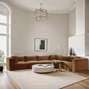 Meridian Shaggy Saddle Corduroy Performance Fabric Modular Sectional IMAGE 2