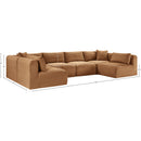 Meridian Shaggy Saddle Corduroy Performance Fabric Modular Sectional IMAGE 12