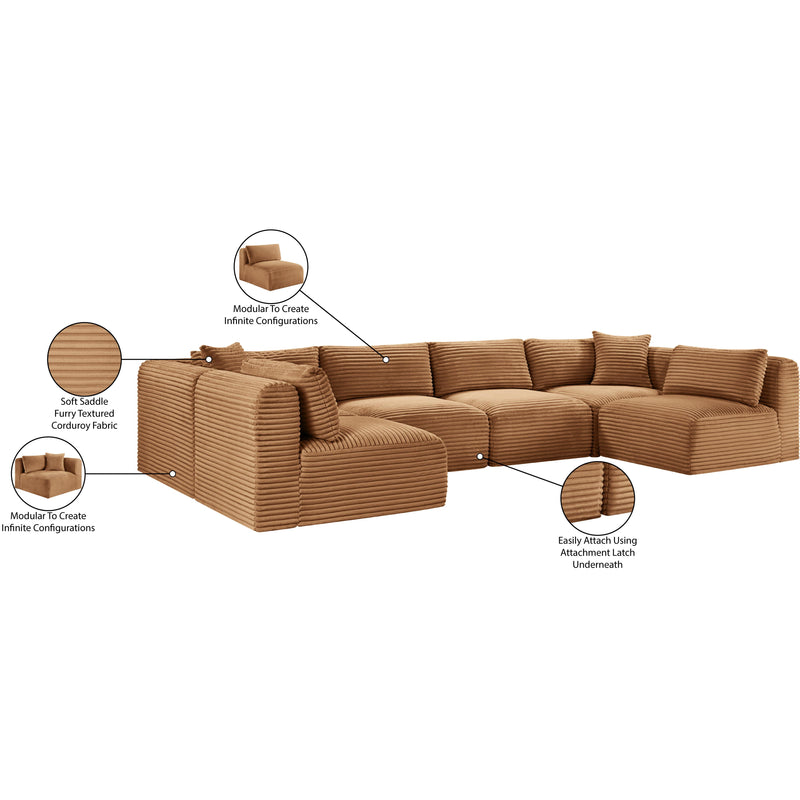 Meridian Shaggy Saddle Corduroy Performance Fabric Modular Sectional IMAGE 13