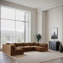 Meridian Shaggy Saddle Corduroy Performance Fabric Modular Sectional IMAGE 2