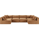 Meridian Shaggy Saddle Corduroy Performance Fabric Modular Sectional IMAGE 3