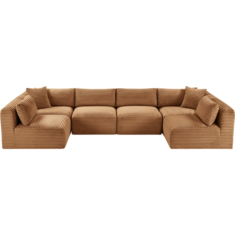 Meridian Shaggy Saddle Corduroy Performance Fabric Modular Sectional IMAGE 6