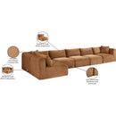 Meridian Shaggy Saddle Corduroy Performance Fabric Modular Sectional IMAGE 13