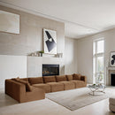 Meridian Shaggy Saddle Corduroy Performance Fabric Modular Sectional IMAGE 2