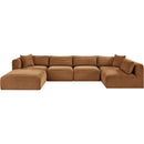 Meridian Shaggy Saddle Corduroy Performance Fabric Modular Sectional IMAGE 3