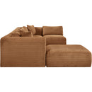 Meridian Shaggy Saddle Corduroy Performance Fabric Modular Sectional IMAGE 4