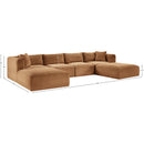 Meridian Shaggy Saddle Corduroy Performance Fabric Modular Sectional IMAGE 11