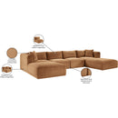 Meridian Shaggy Saddle Corduroy Performance Fabric Modular Sectional IMAGE 12