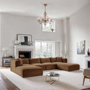 Meridian Shaggy Saddle Corduroy Performance Fabric Modular Sectional IMAGE 2