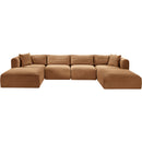 Meridian Shaggy Saddle Corduroy Performance Fabric Modular Sectional IMAGE 3