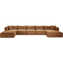 Meridian Shaggy Saddle Corduroy Performance Fabric Modular Sectional IMAGE 3