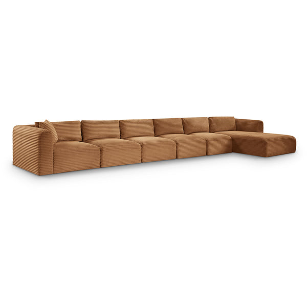 Meridian Shaggy Saddle Corduroy Performance Fabric Modular Sectional IMAGE 1