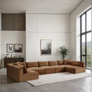 Meridian Shaggy Saddle Corduroy Performance Fabric Modular Sectional IMAGE 2