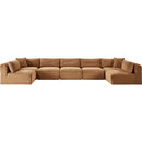Meridian Shaggy Saddle Corduroy Performance Fabric Modular Sectional IMAGE 3