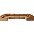 Meridian Shaggy Saddle Corduroy Performance Fabric Modular Sectional IMAGE 6