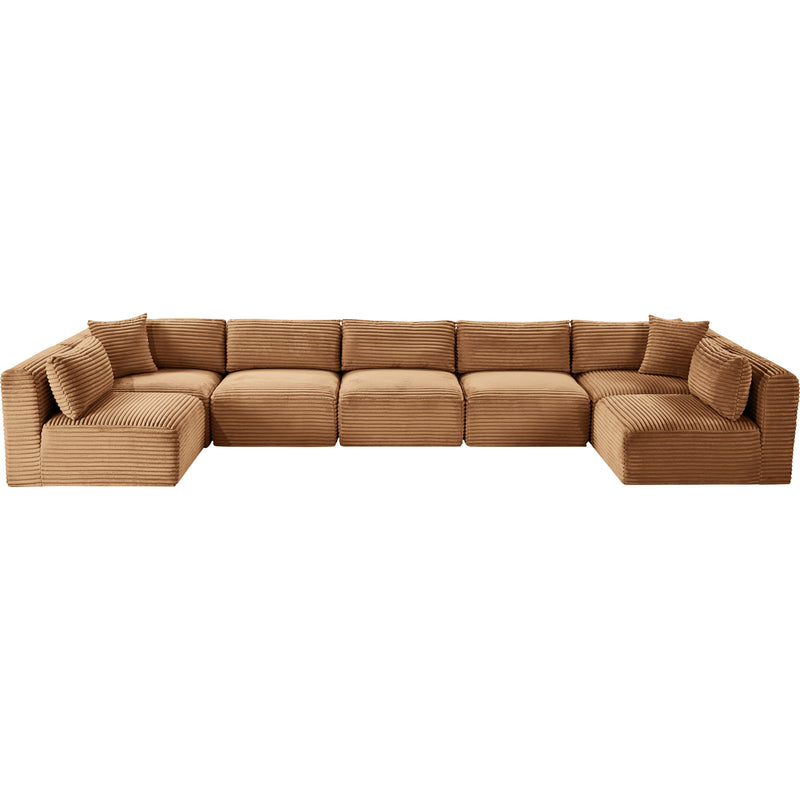 Meridian Shaggy Saddle Corduroy Performance Fabric Modular Sectional IMAGE 6