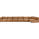Meridian Shaggy Saddle Corduroy Performance Fabric Modular Sectional IMAGE 3