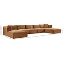 Meridian Shaggy Saddle Corduroy Performance Fabric Modular Sectional IMAGE 11