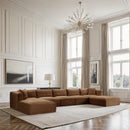 Meridian Shaggy Saddle Corduroy Performance Fabric Modular Sectional IMAGE 2