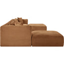 Meridian Shaggy Saddle Corduroy Performance Fabric Modular Sectional IMAGE 4
