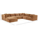 Meridian Shaggy Saddle Corduroy Performance Fabric Modular Sectional IMAGE 13