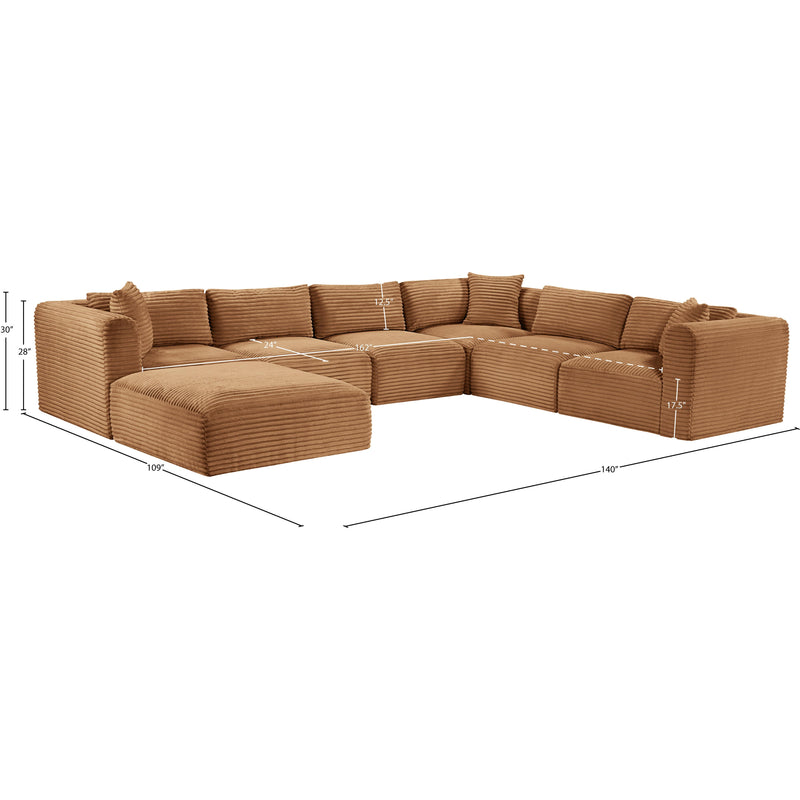 Meridian Shaggy Saddle Corduroy Performance Fabric Modular Sectional IMAGE 13