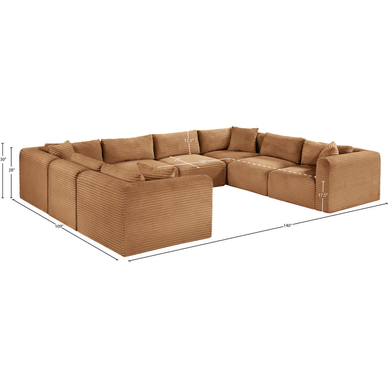 Meridian Shaggy Saddle Corduroy Performance Fabric Modular Sectional IMAGE 13