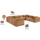 Meridian Shaggy Saddle Corduroy Performance Fabric Modular Sectional IMAGE 14