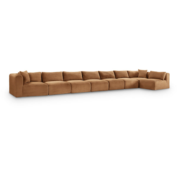 Meridian Shaggy Saddle Corduroy Performance Fabric Modular Sectional IMAGE 1